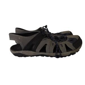 Ozark Trail Fisherman Sandals Men‎ Size 12 Gray Closed Toe Bungee Tie